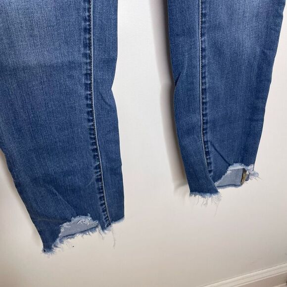 Articles of Society Raw Fringe Hem Skinny Ankle Blue Jeans 27 / 6 Womens Tiered - Picture 4 of 6